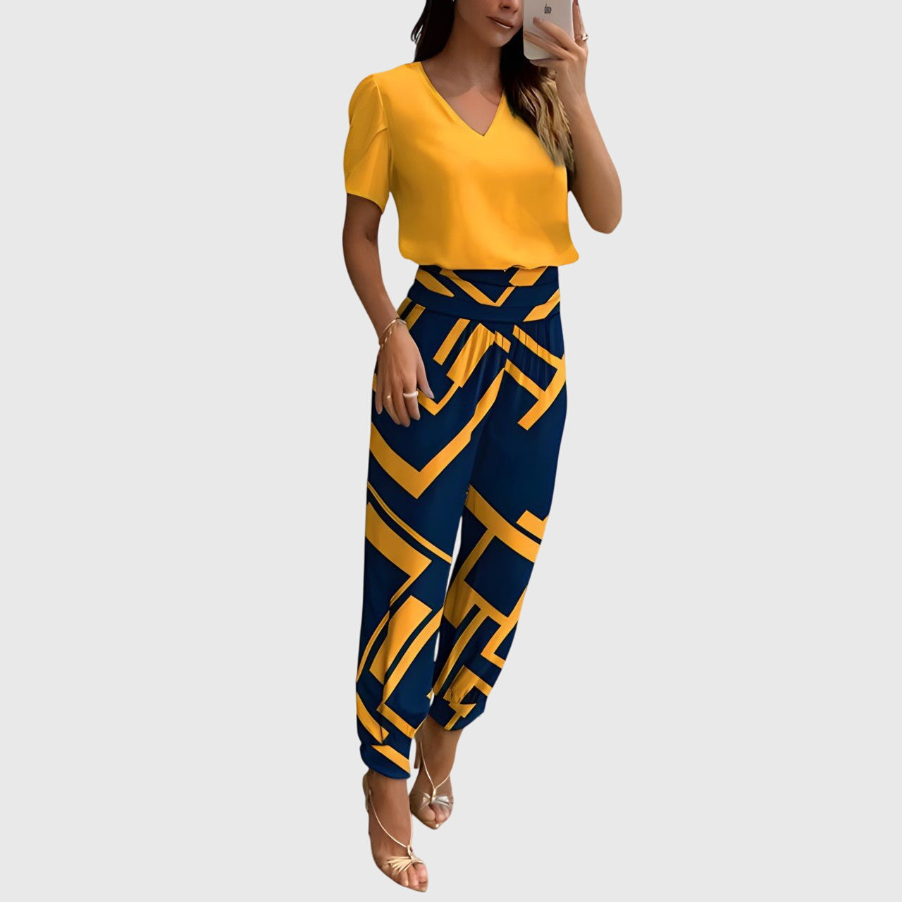 Imprimé jaune-bleu / XS